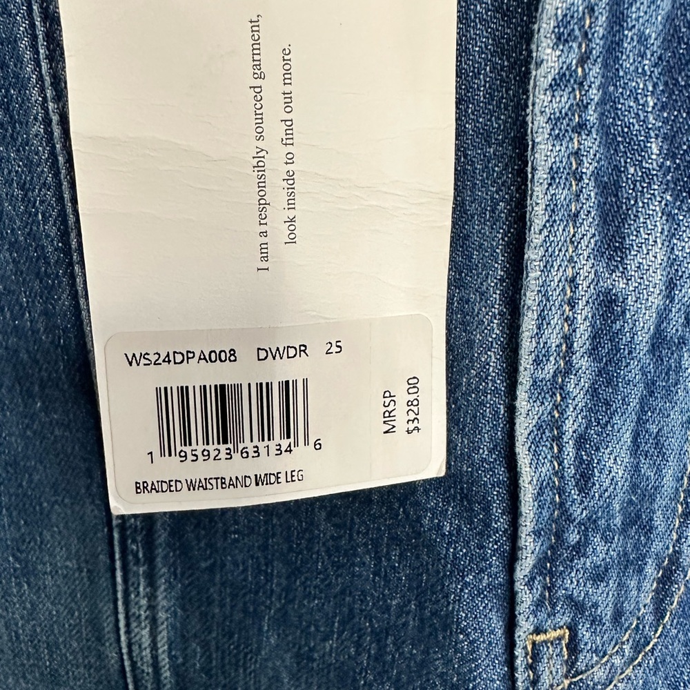 Frame Denim Braided High-Rise Wide-Leg Jeans sz 25 - Picture 7 of 10